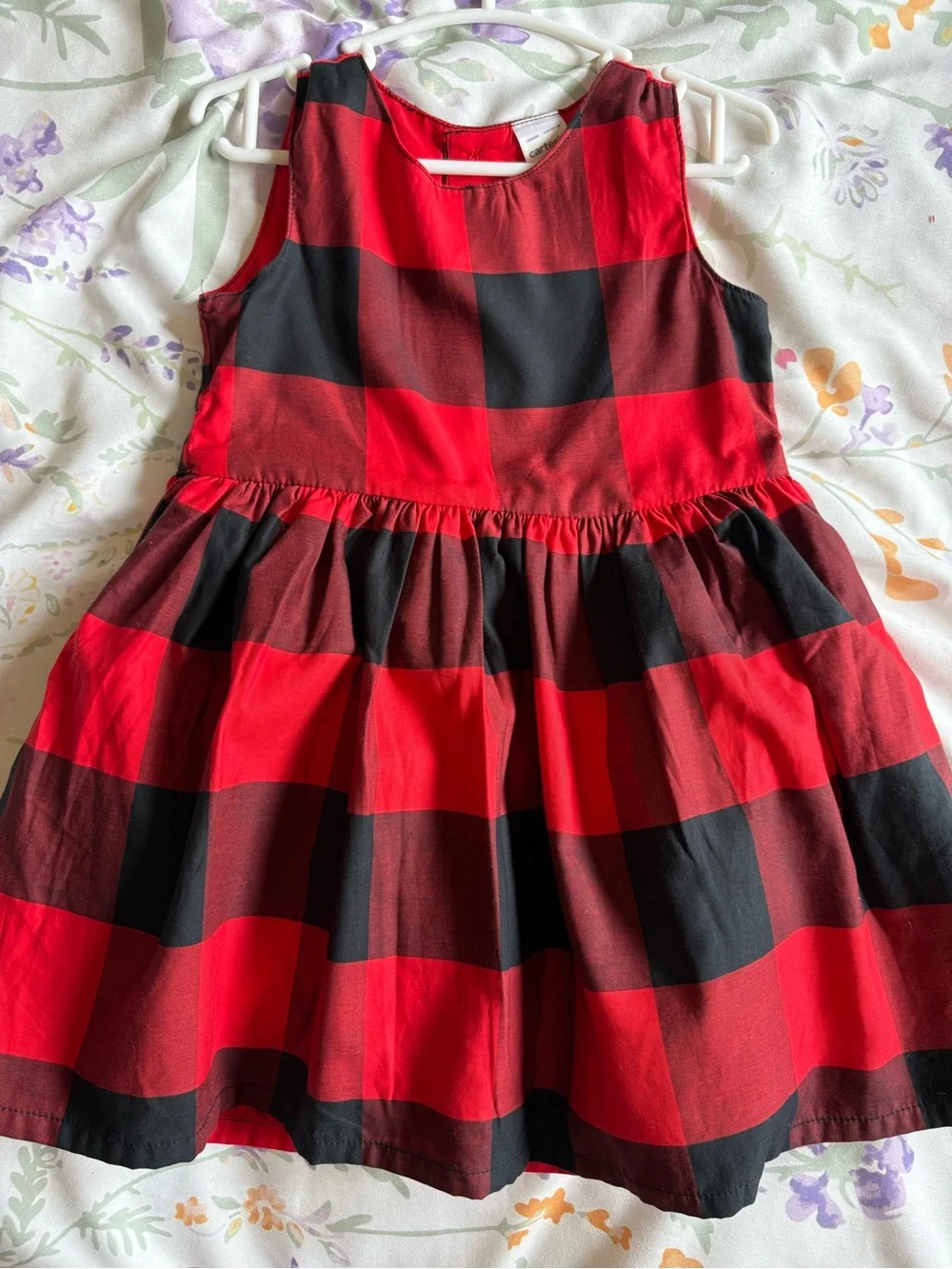 Carter's Red & Black Buffalo Plaid Sleeveless Dress